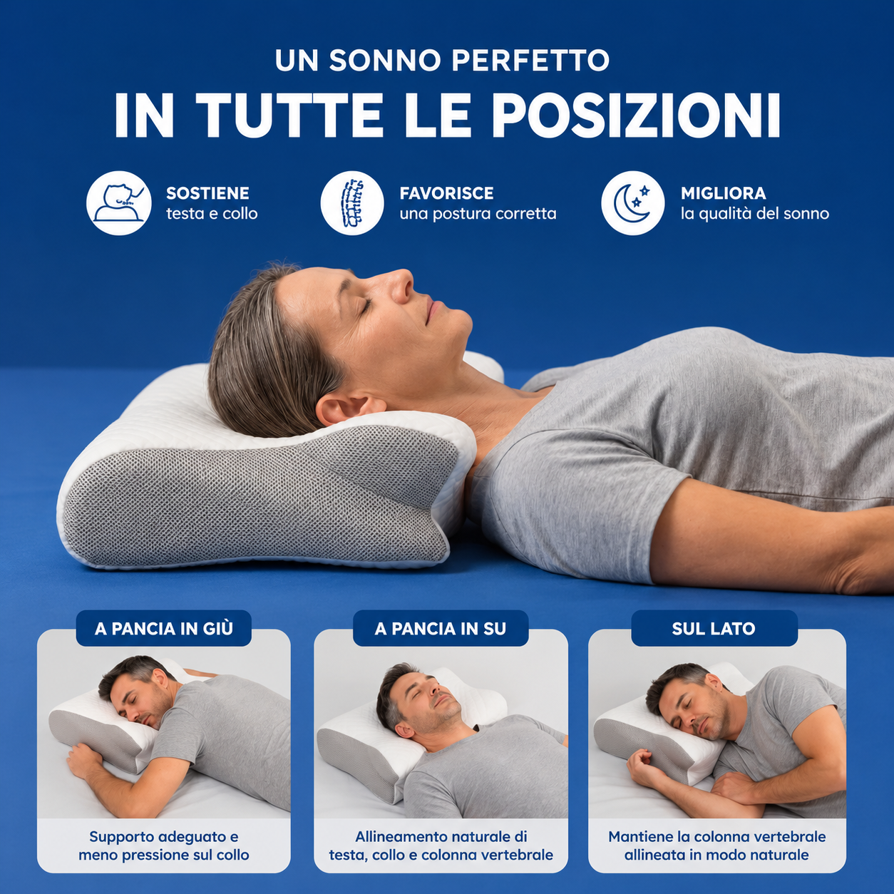 Cusino Ergonomico che allevia il dolore al collo e alla schiena