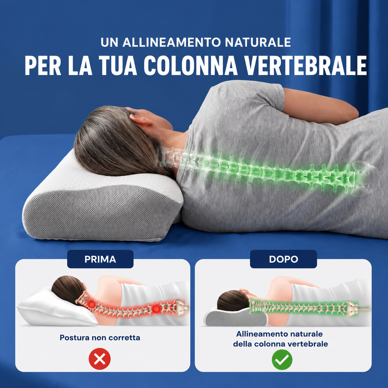 Cusino Ergonomico che allevia il dolore al collo e alla schiena